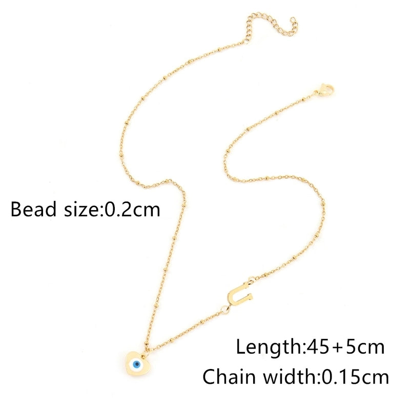 Elegant Minimalist Classic Style Letter Heart Shape Eye 201 Stainless Steel 304 Stainless Steel Copper Stainless Steel Necklaces