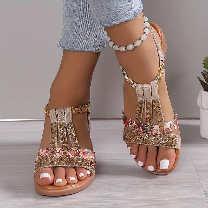 🔥Last Day Promotion 49% OFF - Women's New Summer Rhinestone Open Toe Orthopaedic Sandals