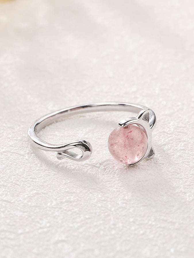 Ladies Fashionable And Personalized Geometric Cat Multi-Element Design Open Ring