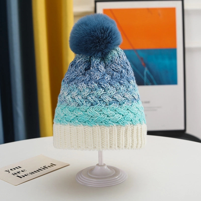 Girl's Cartoon Style Sweet Minimalist Color Block Wool Cap
