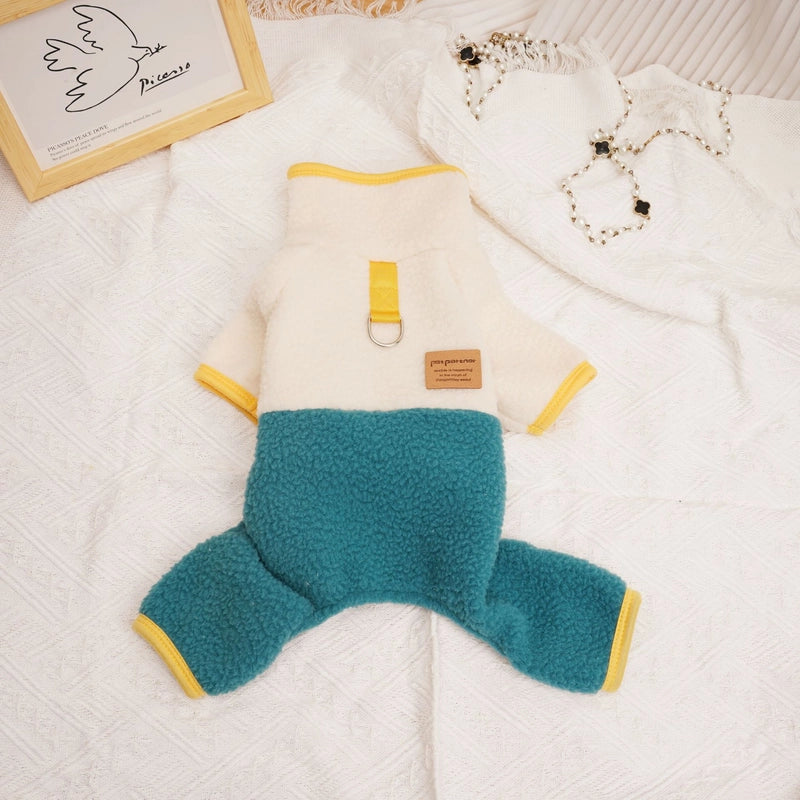 Casual Fleece Color Block Pet Clothing