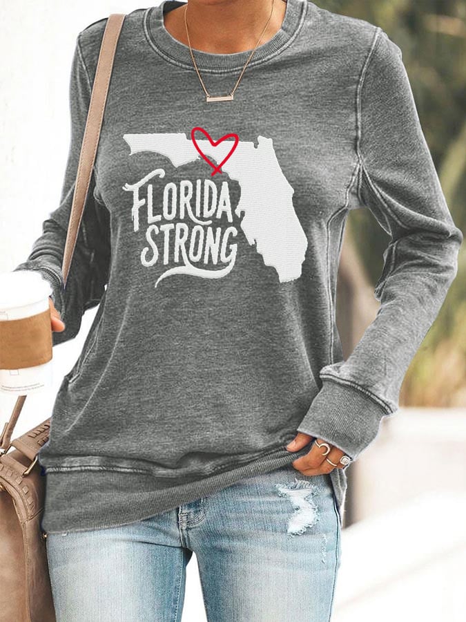 Women's Florida Strong Printed Crew Neck Sweatshirt