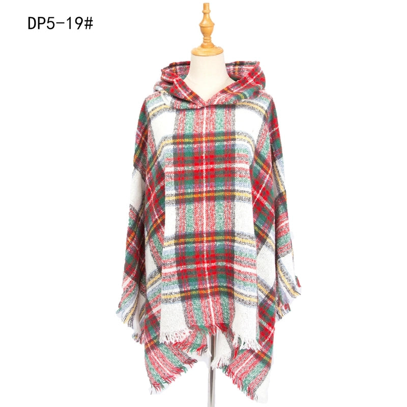 Women's Streetwear Plaid Polyester Tassel Shawl