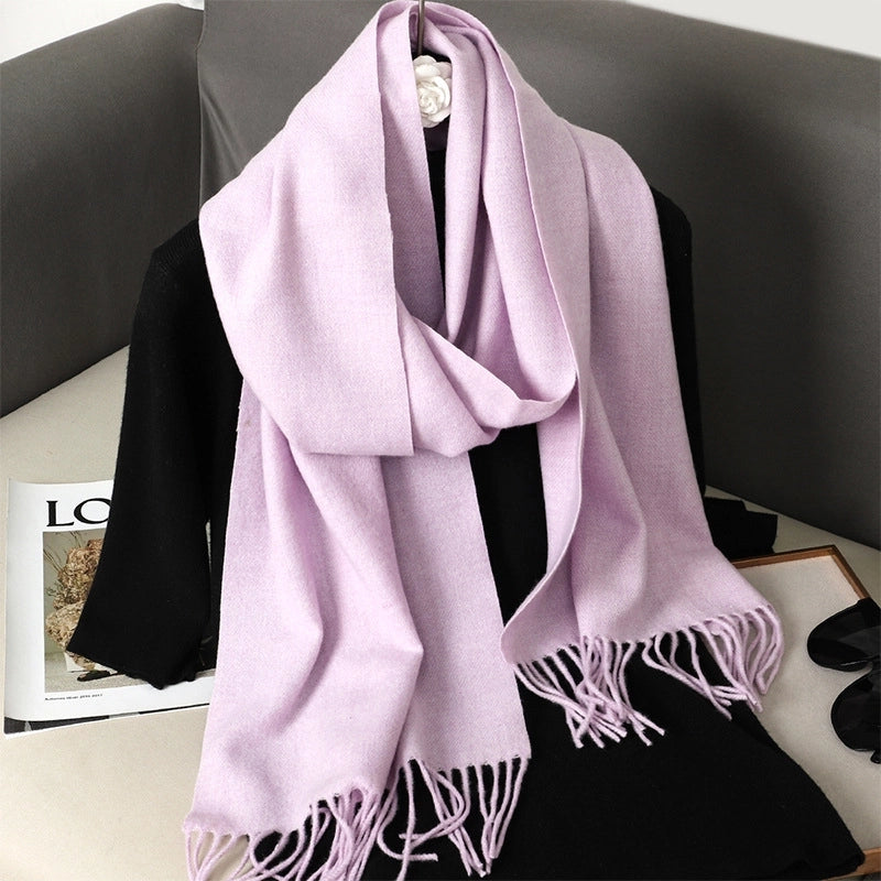 Women's Elegant Solid Color Imitation Cashmere Scarf