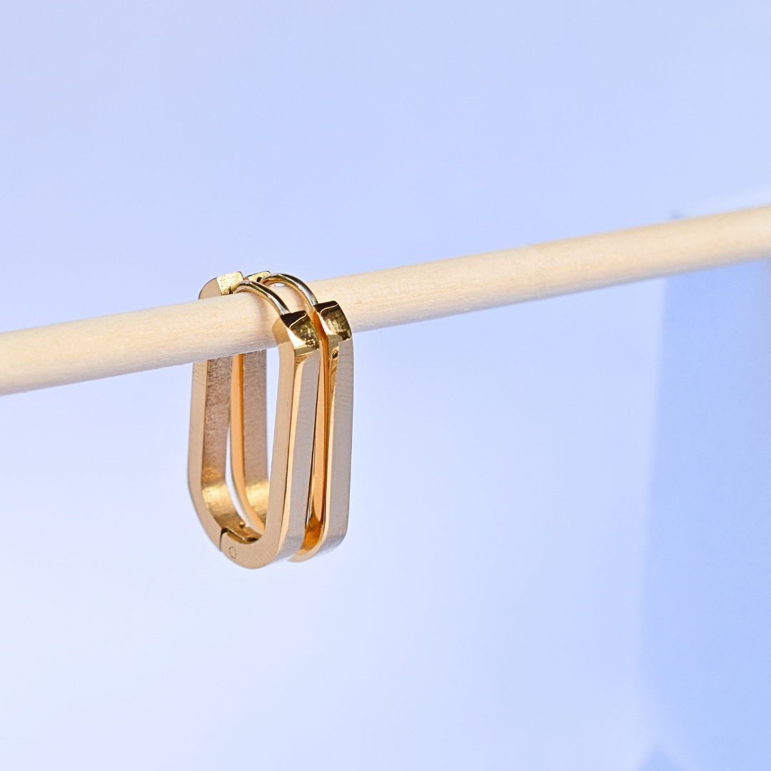 20mm Chunky oval hoops - Gold