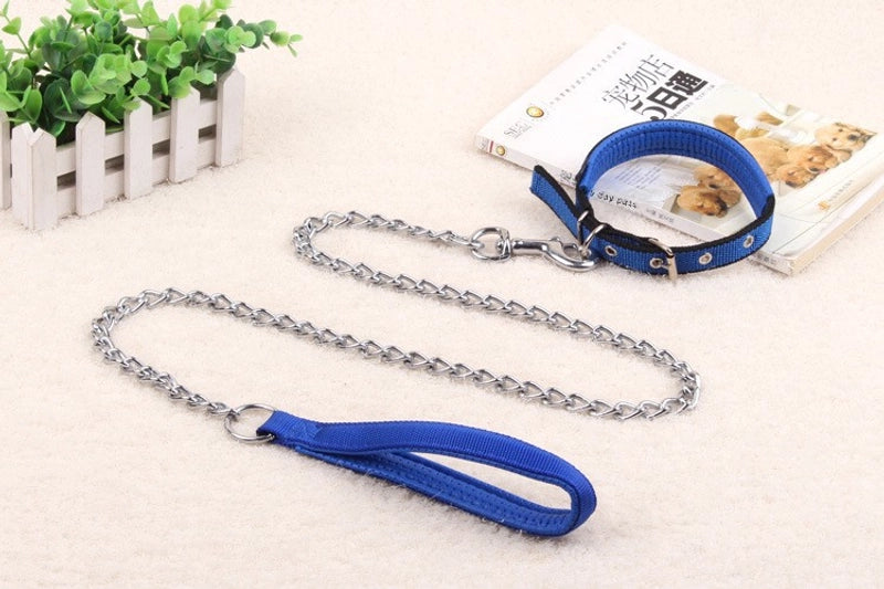 Dog Traction Pet Traction Rope Foam Handle Metal Iron Dog Chain Dog Rope Twist Chain Pet Traction Chain