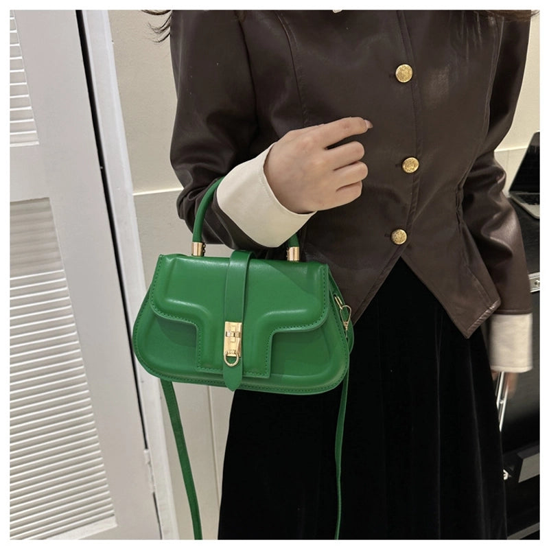 Women's Medium Pu Leather Solid Color Vintage Style Classic Style Magnetic Buckle Square Bag