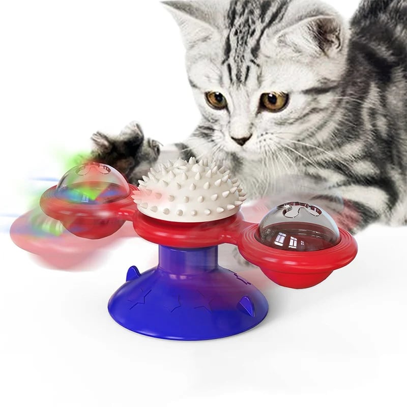 🔥  Interactive Windmill Cat Toys with Catnip