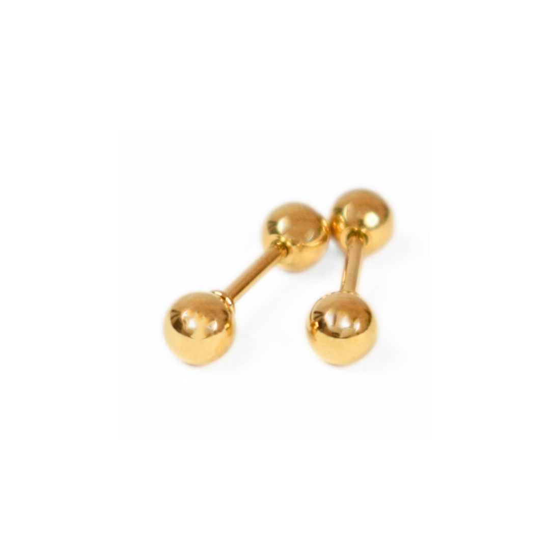 4mm Double ball studs - Gold