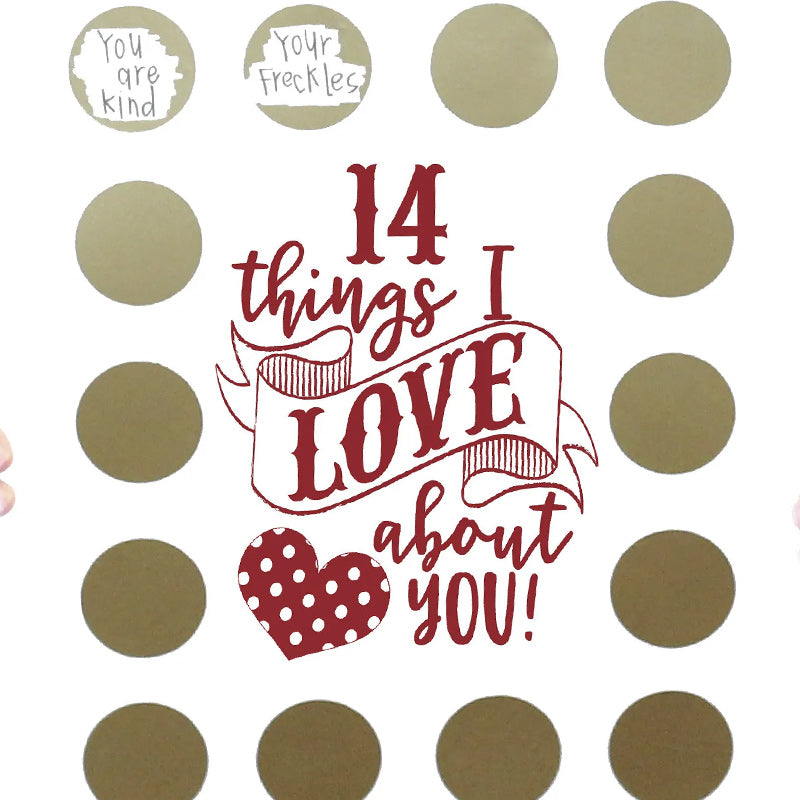 Valentine's Scratch Off Advent 14 things I or WE love about you!
