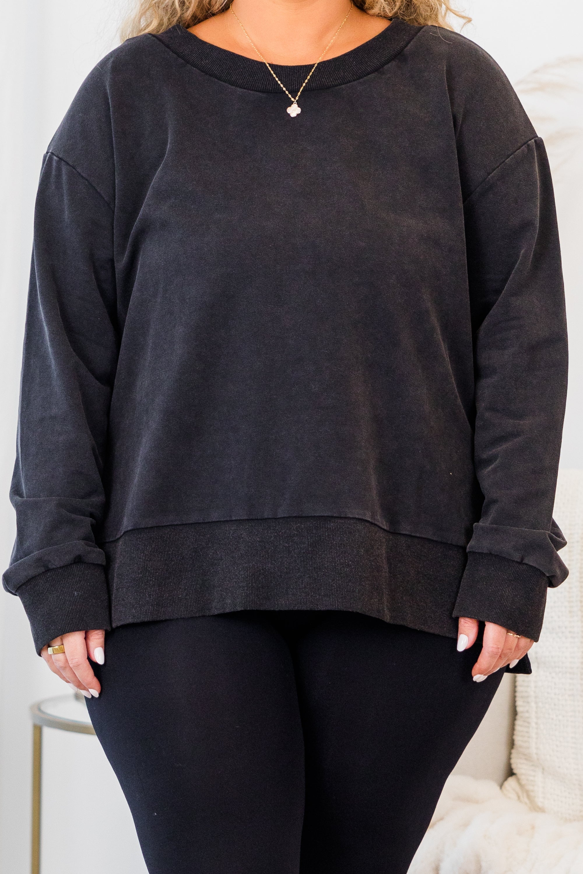 From The Outside Pullover. Black