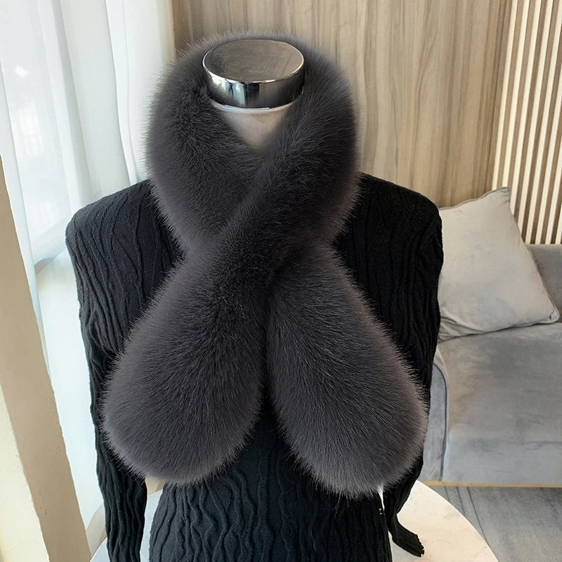 Women's Sweet Solid Color Imitation Fur Scarf