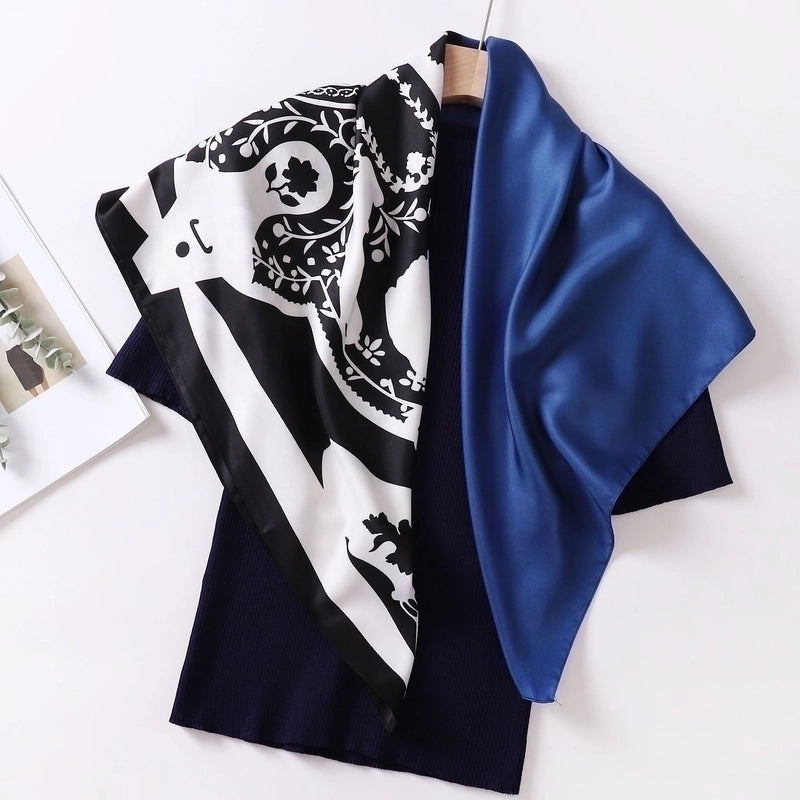 Women's Fashion Geometric Satin Silk Scarves