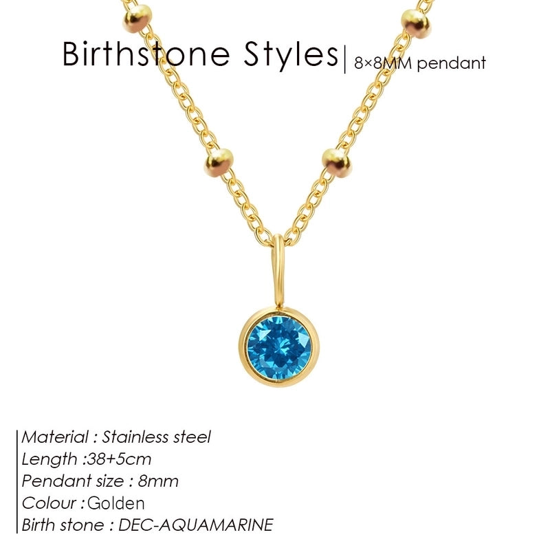 Minimalist Classic Style Geometric 316L Stainless Steel  Rhinestones Inlay Stainless Steel Necklaces