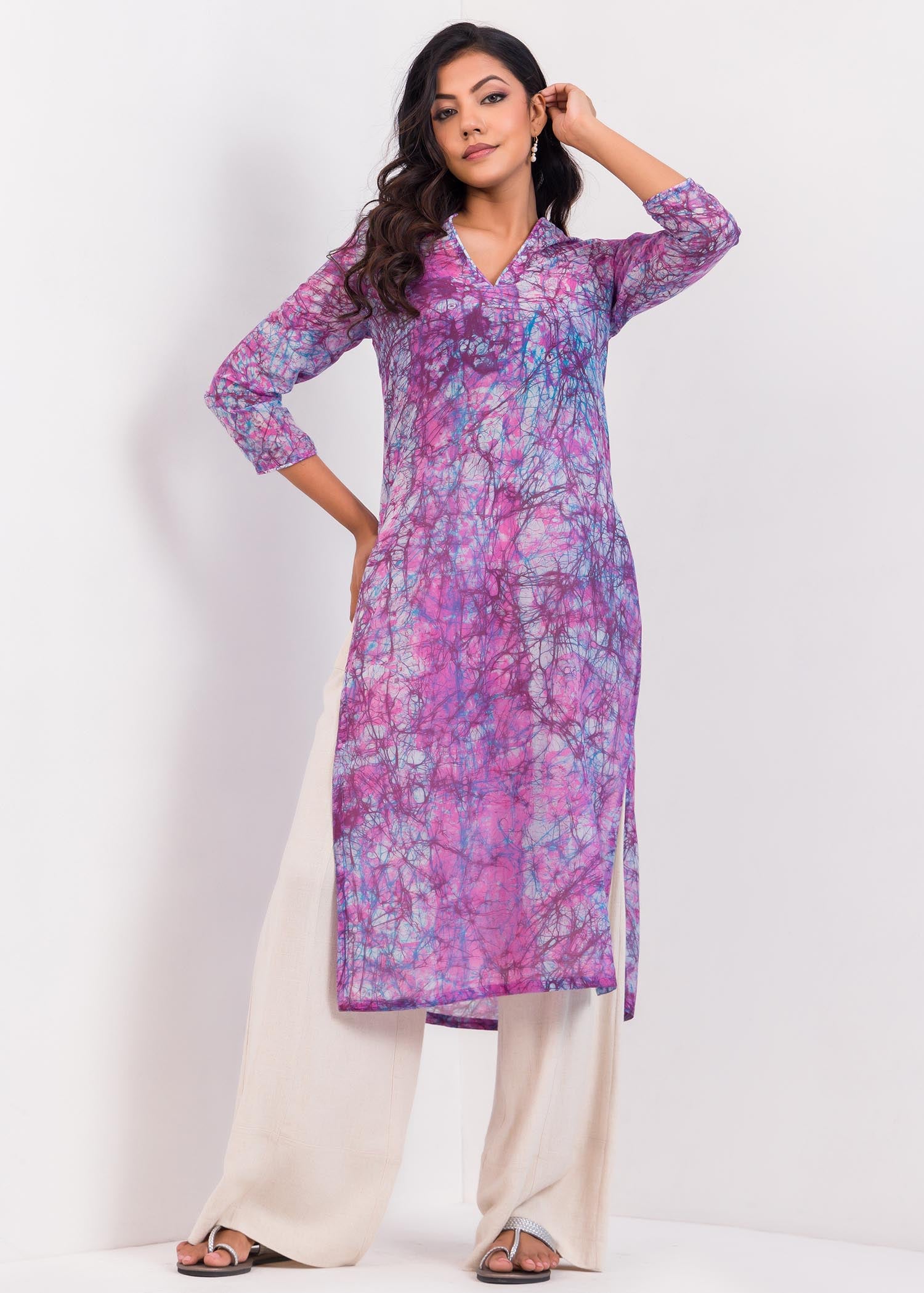 Batik Long Kurtha Top