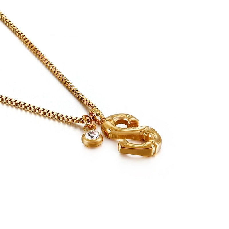 Titanium Steel 18K Gold Plated Minimalist Commute Patchwork Letter Necklace
