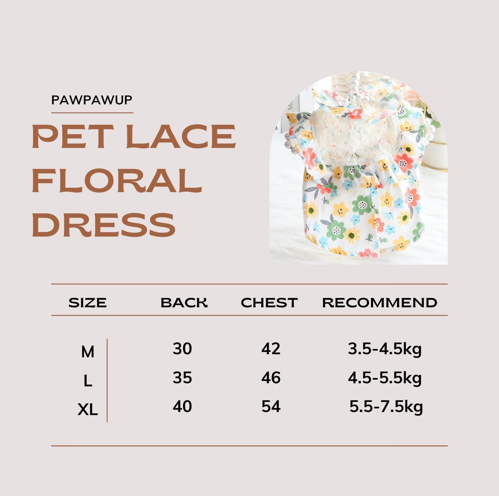 Pet Lace Flower Dress