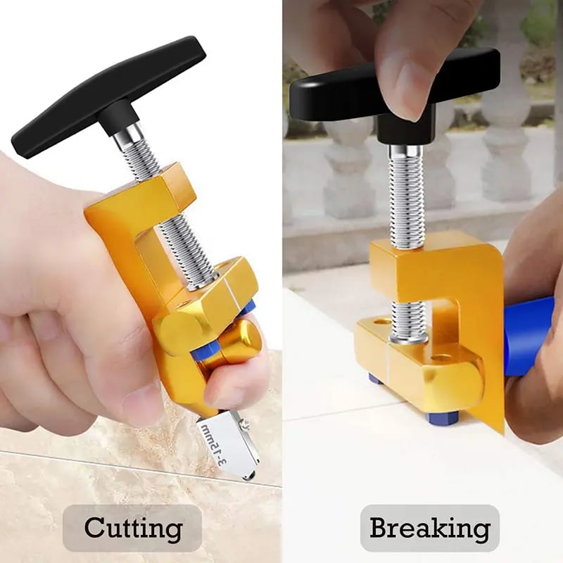 Professional 2-in-1 Ceramic & Glass Tile Cutter - Portable Construction Hand Tool for Perfect Cuts