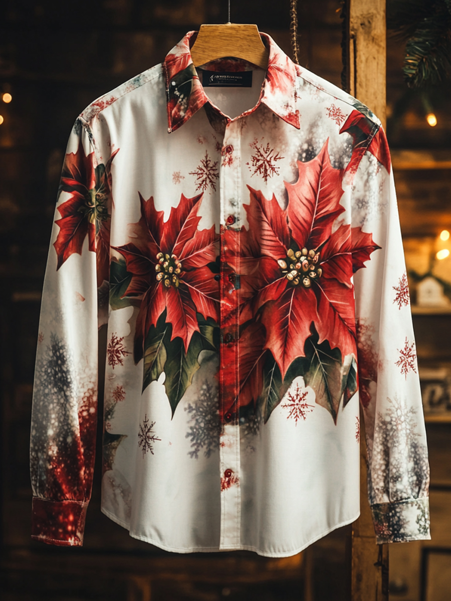 Christmas Flowers Art Long Sleeve Shirt