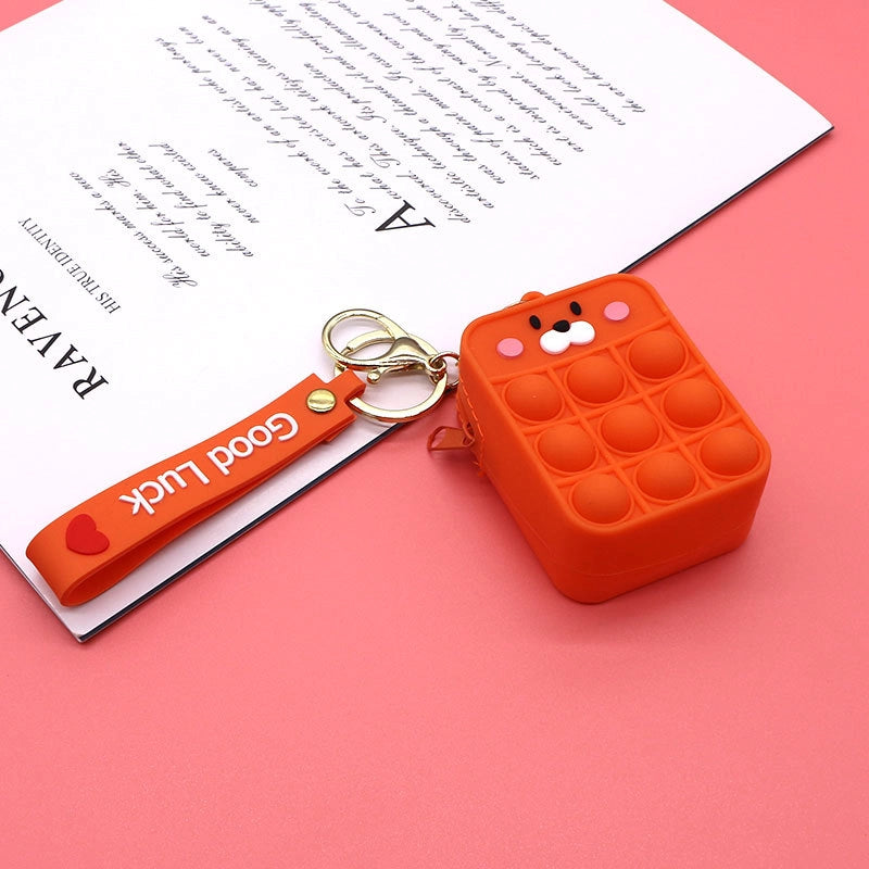 Unisex Fruit Silica Gel Zipper Coin Purses