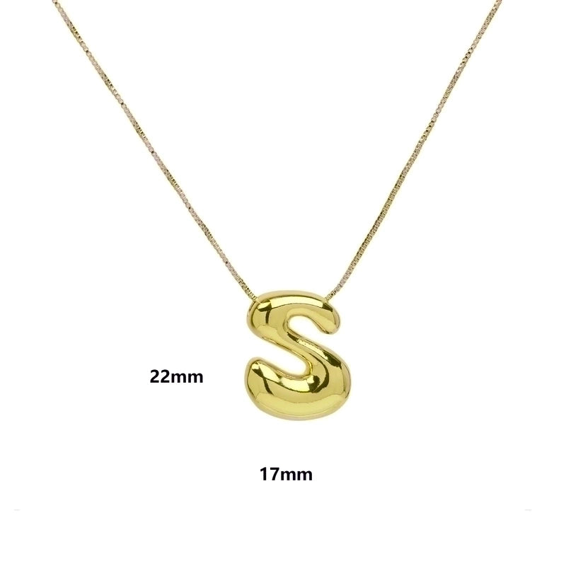 Copper 18K Gold Plated Minimalist Letter Plating Pendant Necklace