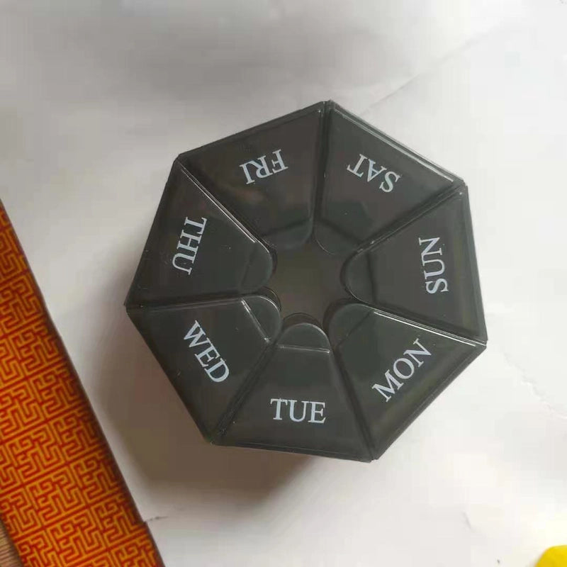 One Week 7-corner Medicine Box Round 7-compartment Portable One Week Sub-packed Small Medicine Box Mini 7-day Portable Medicine Accessories Box