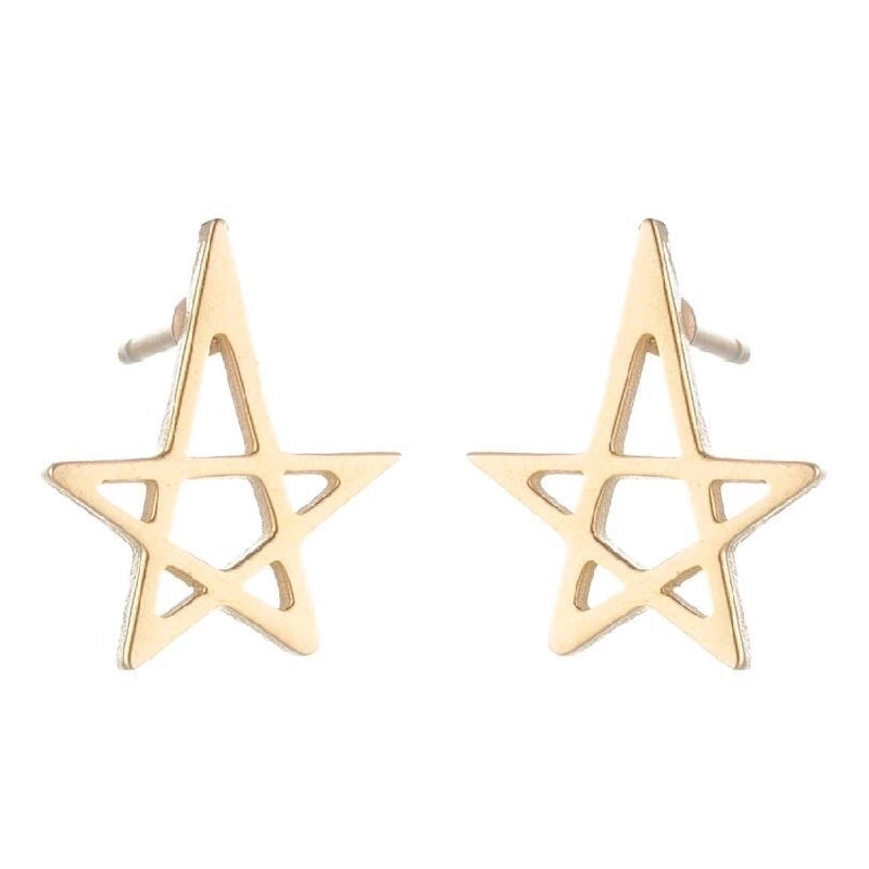1 Pair Minimalist Sun Plating 304 Stainless Steel 18K Gold Plated Ear Studs