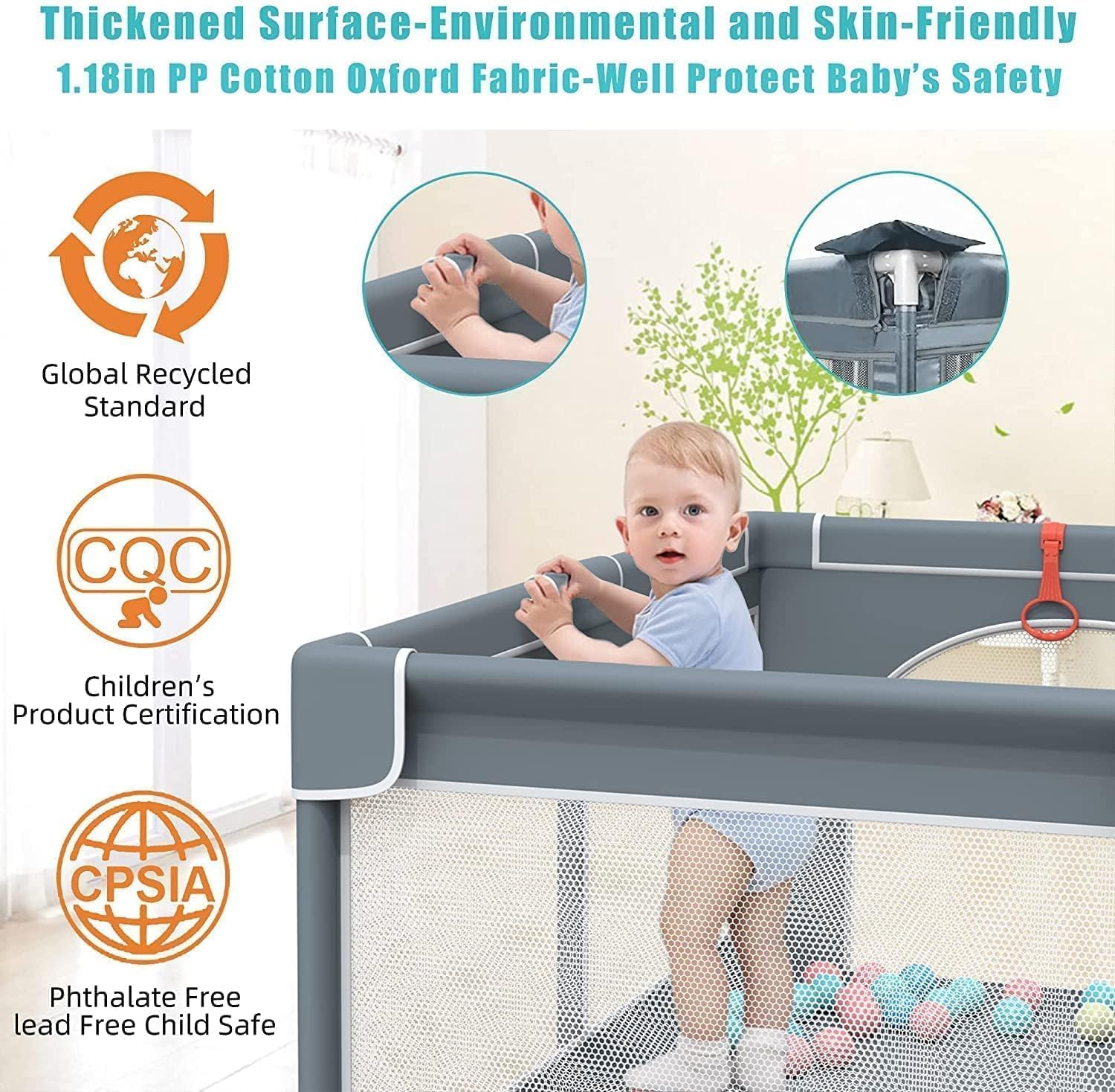 Baby Playpen Large.Play Yard Playpen for Babies and Toddlers