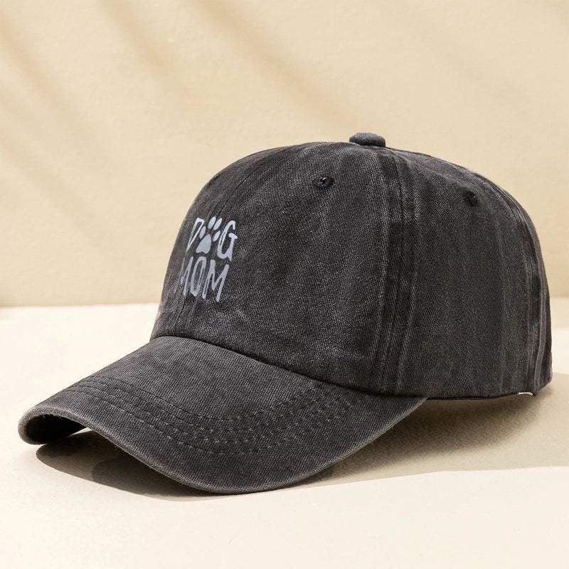 Unisex Fashion Letter Paw Print Printing Wide Eaves Baseball Cap