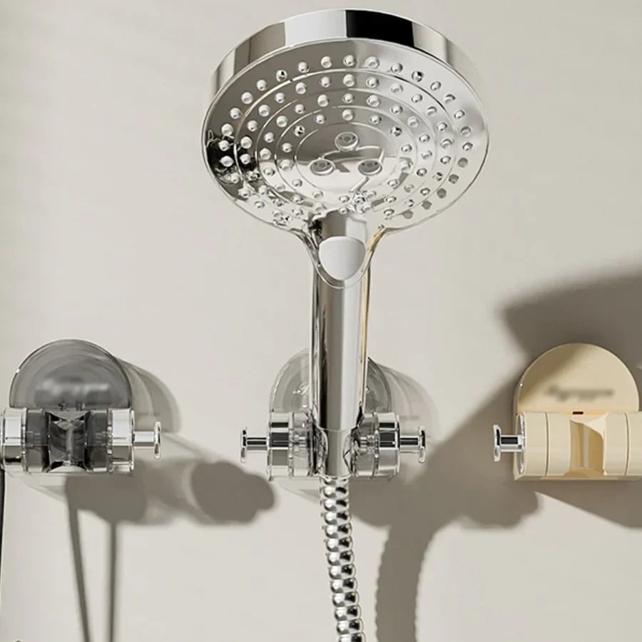 Integrated Suction Cup Shower Rack Wall Mounted Non Perforated Shower Fixture