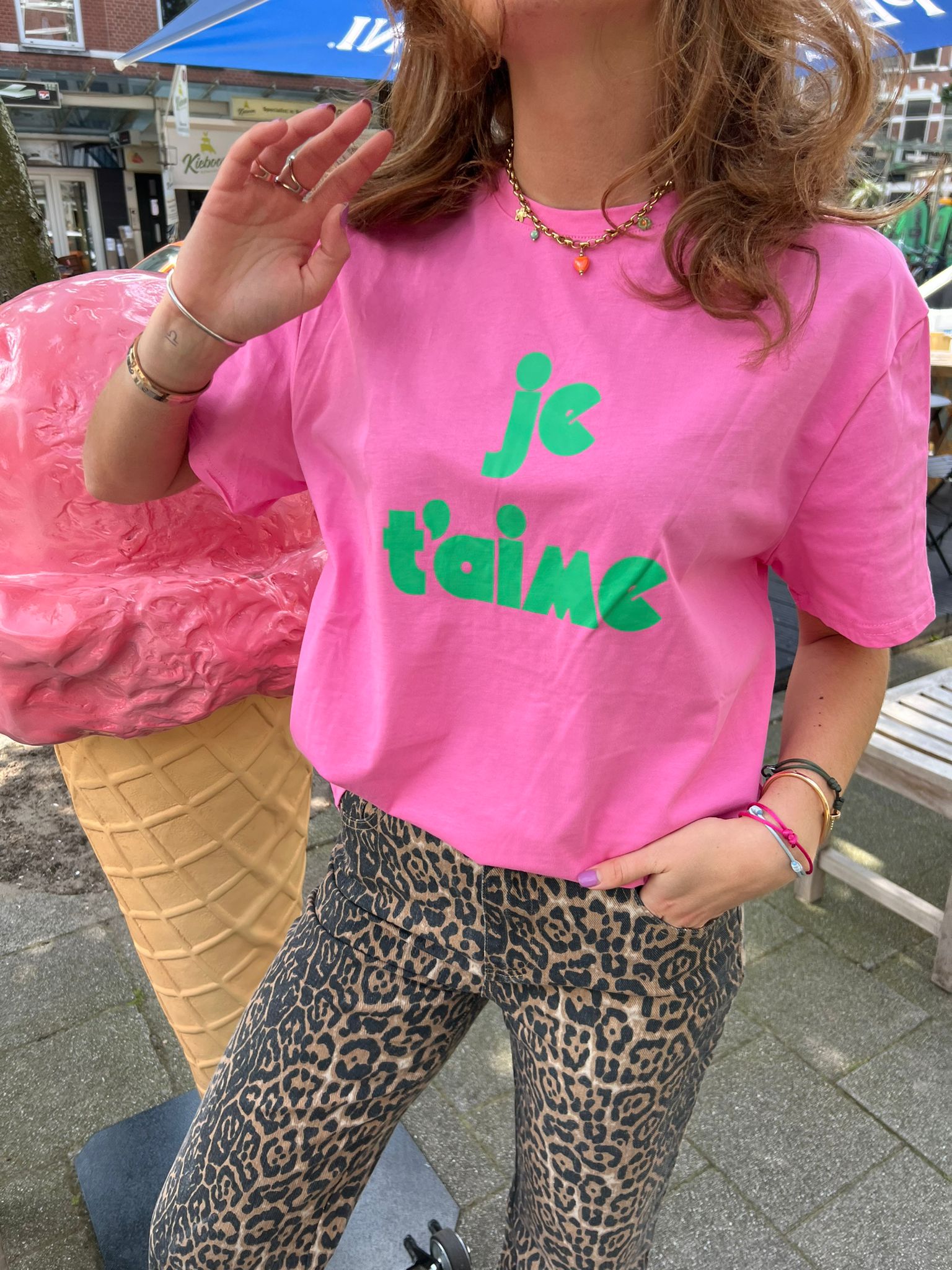 Je t'aime tee pink