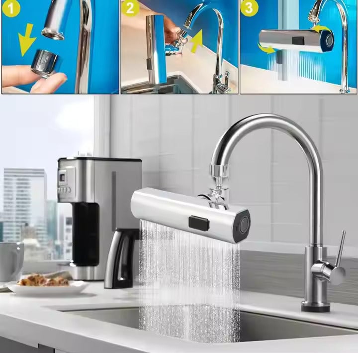 4-IN-1 720° ROTATION WATERFALL KITCHEN FAUCET