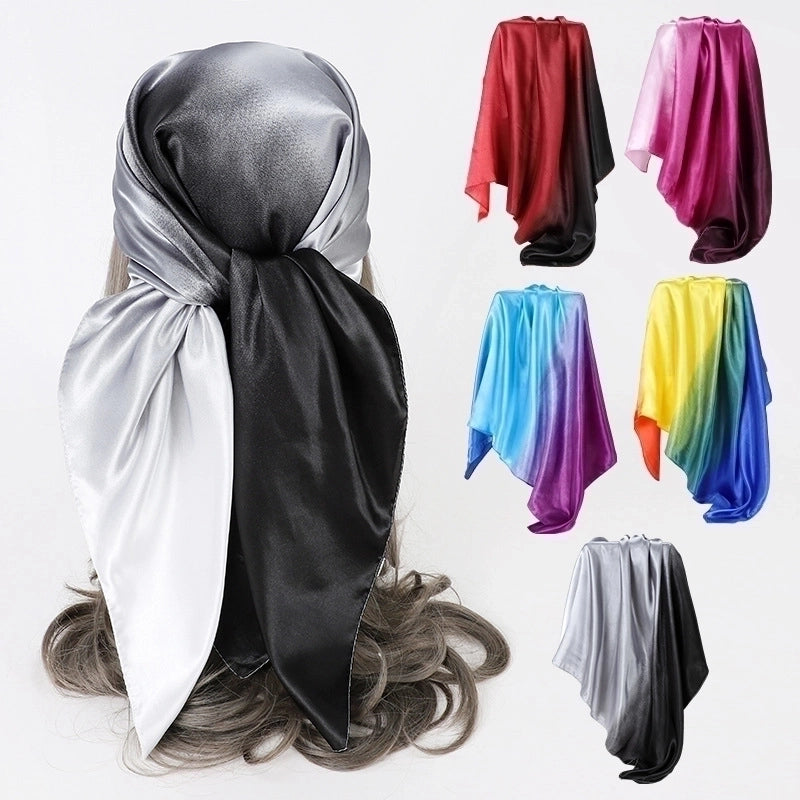 Women's Elegant Gradient Color Polyester Printing Silk Scarf
