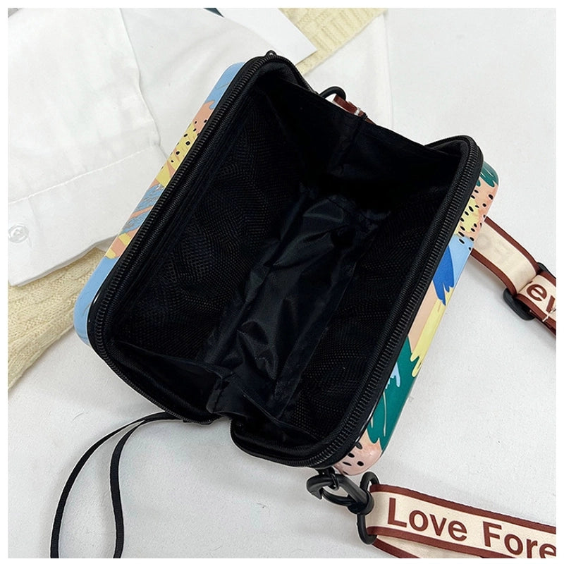 Women's Medium PVC Letter Polka Dots Butterfly Streetwear Square Zipper Square Bag