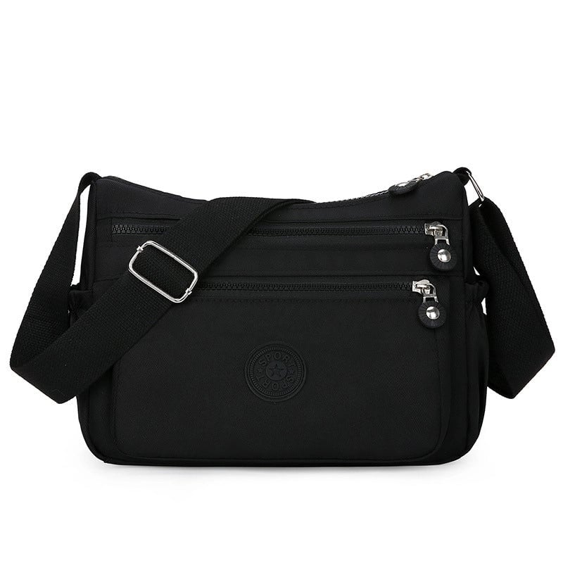 Women's Medium Oxford Cloth Round Dots Streetwear Square Zipper Crossbody Bag