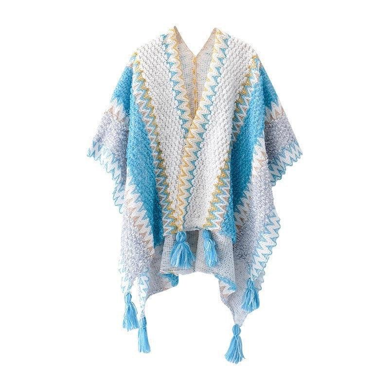 Women's Ethnic Style Plaid Acrylic Tassel Shawl