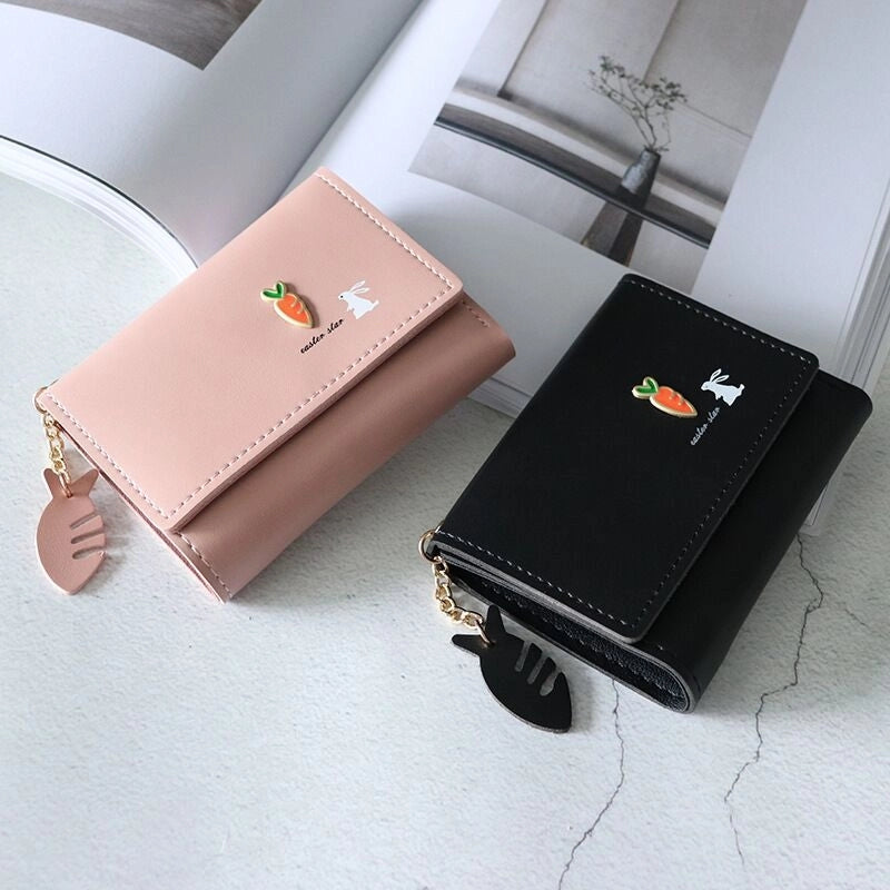 Women's Rabbit Carrot Pu Leather Open Wallets