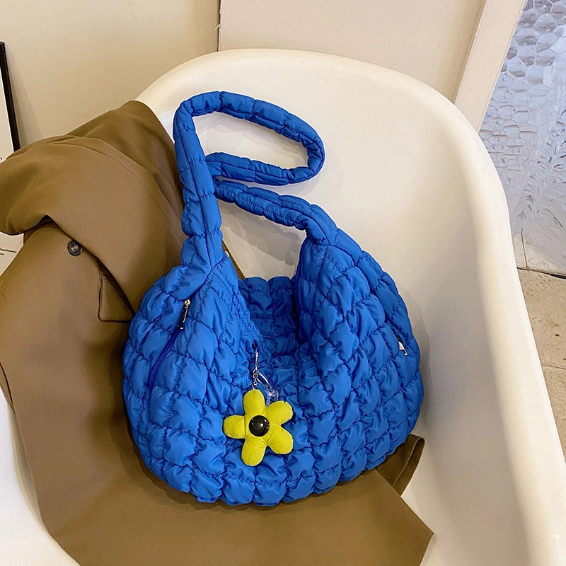 Women's Large Nylon Solid Color Streetwear Zipper Cloud Shape Bag