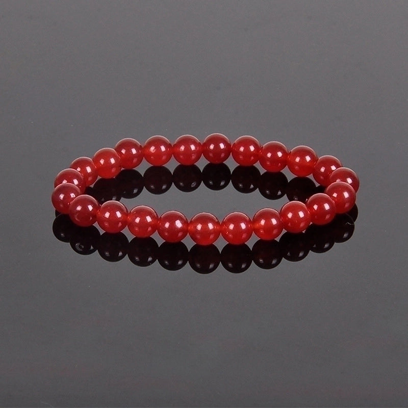 Minimalist Round Natural Stone Elastic String Woven Chain Bracelets In Bulk