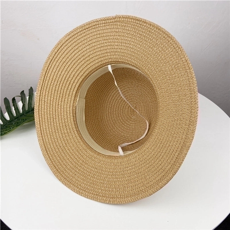 Women's Pastoral Flower Flowers Big Eaves Straw Hat