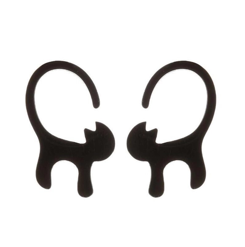 1 Pair Cute Cat Plating 304 Stainless Steel 18K Gold Plated Ear Studs