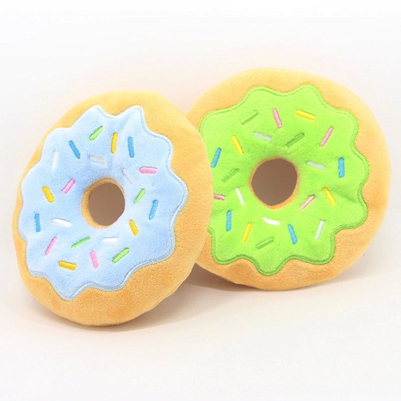 Cute BB Name Acoustic Generator PP Cotton Christmas Donuts Pet Toys