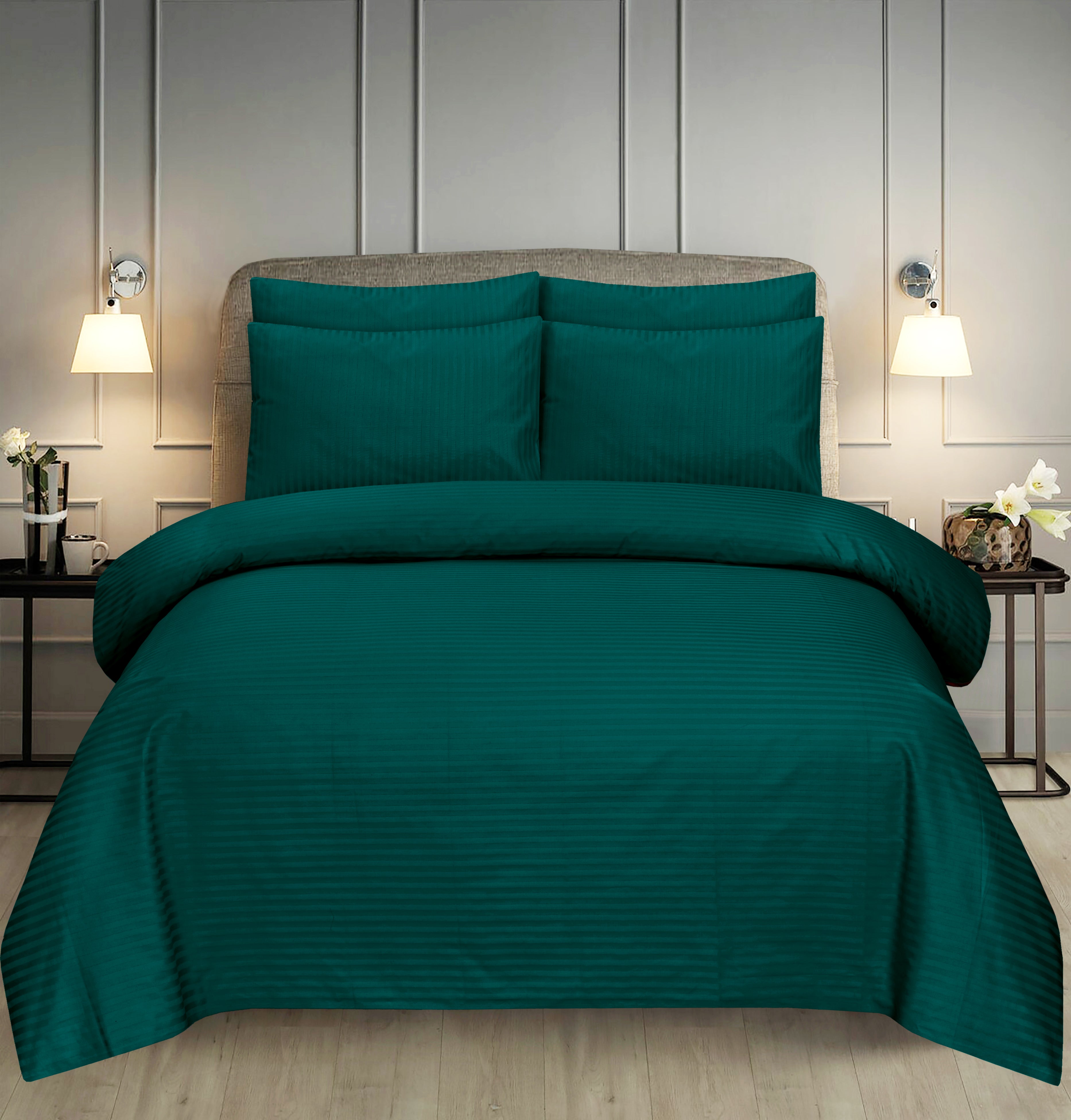 Zinc Stripe-Bed Sheet Set