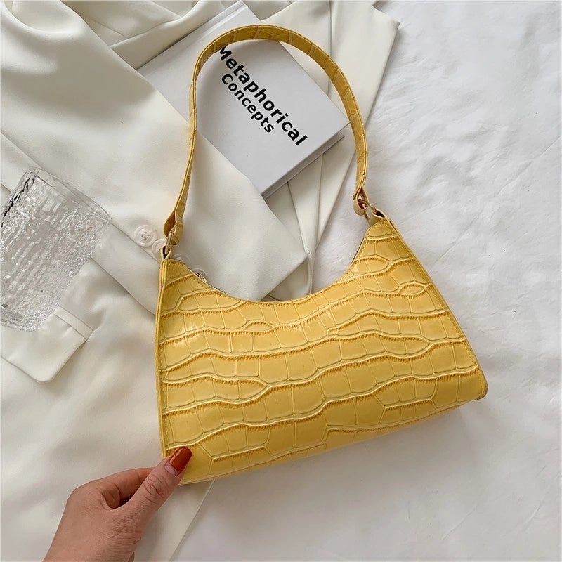 Fashion Square Crocodile Pattern Soft Surface Shoulder Bag