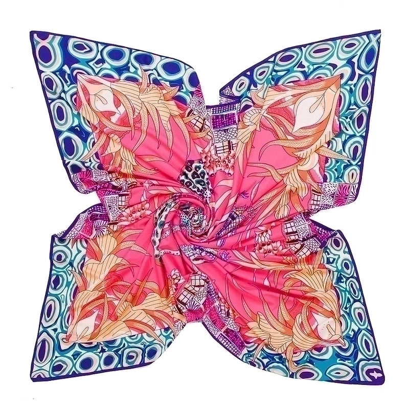 130cm Elephant Giraffe Ladies Twill Large Square Scarf Shawl Sunscreen