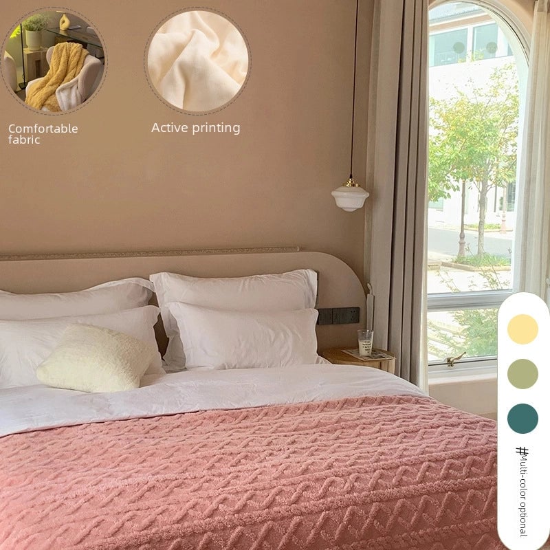 Lamb Wool Tower Velvet Blanket Winter Coral Fleece Nap Blanket Multi-color Autumn And Winter Office Blanket