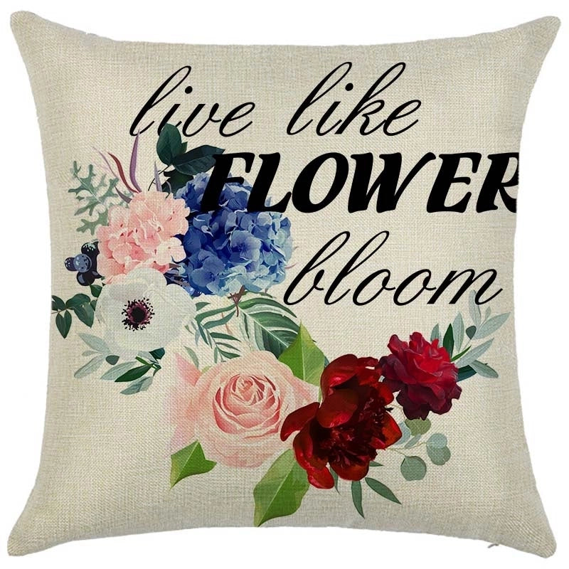 Pastoral Plant Flower Linen Pillow Cases