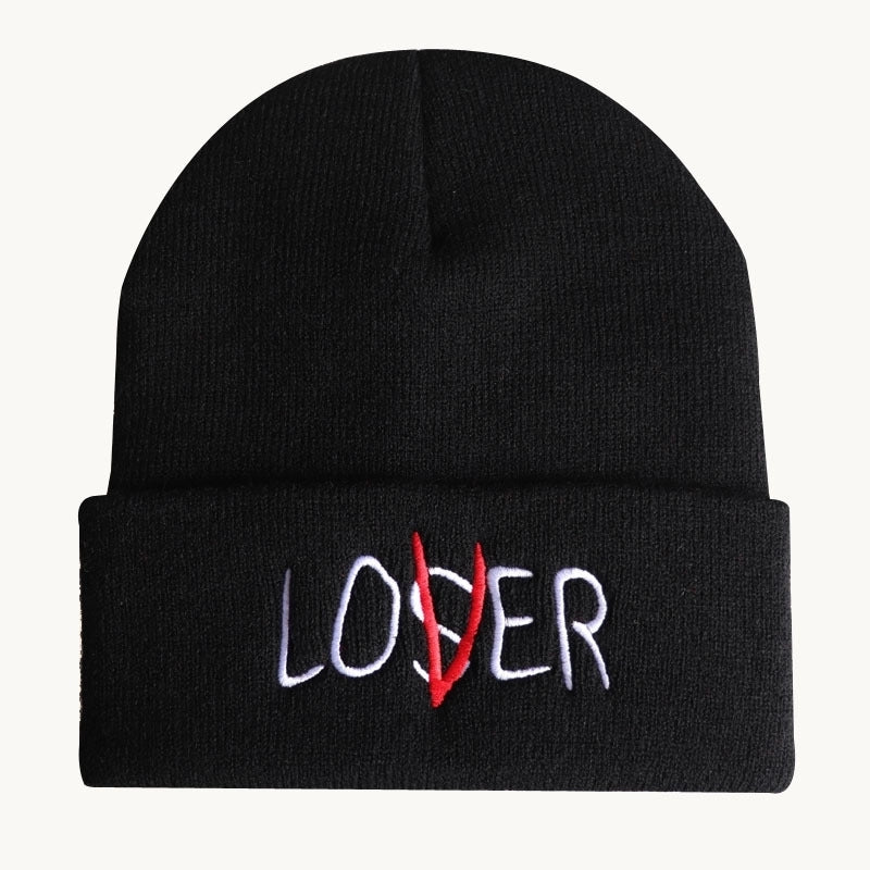 Unisex Fashion Letter Solid Color Crimping Wool Cap