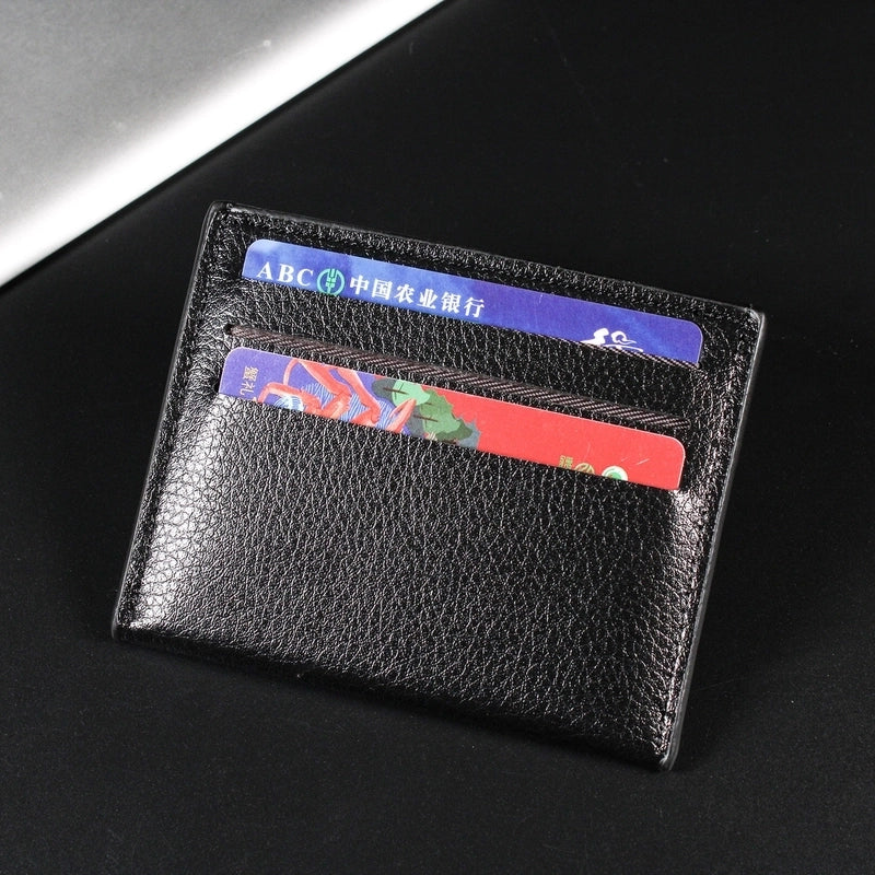 Unisex All Seasons Pu Leather Solid Color Vintage Style Square Open Card Holder