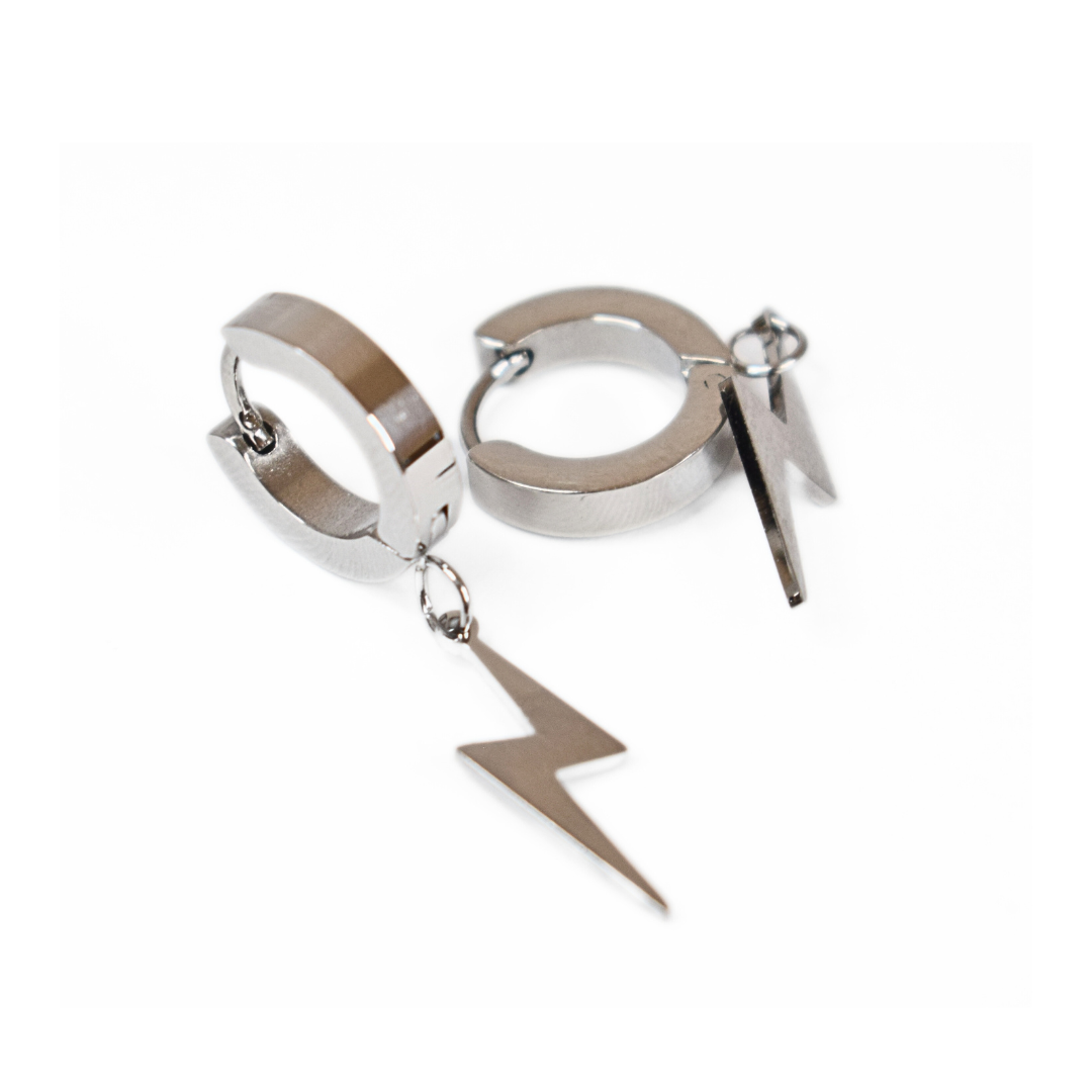 Lightning hoops -Silver